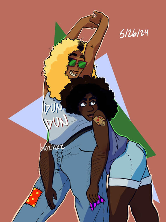 mars in a light blue dress. she is leaning slightly forward, resting her hands on a table in front of her. she has a smug expression on. she is in a dark room, with a slight outline of light around her figure.